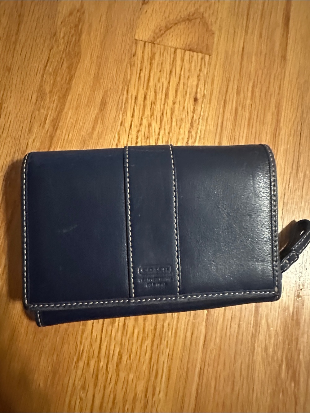 Coach Women’s Navy Leather Zip Card & Key Holder
